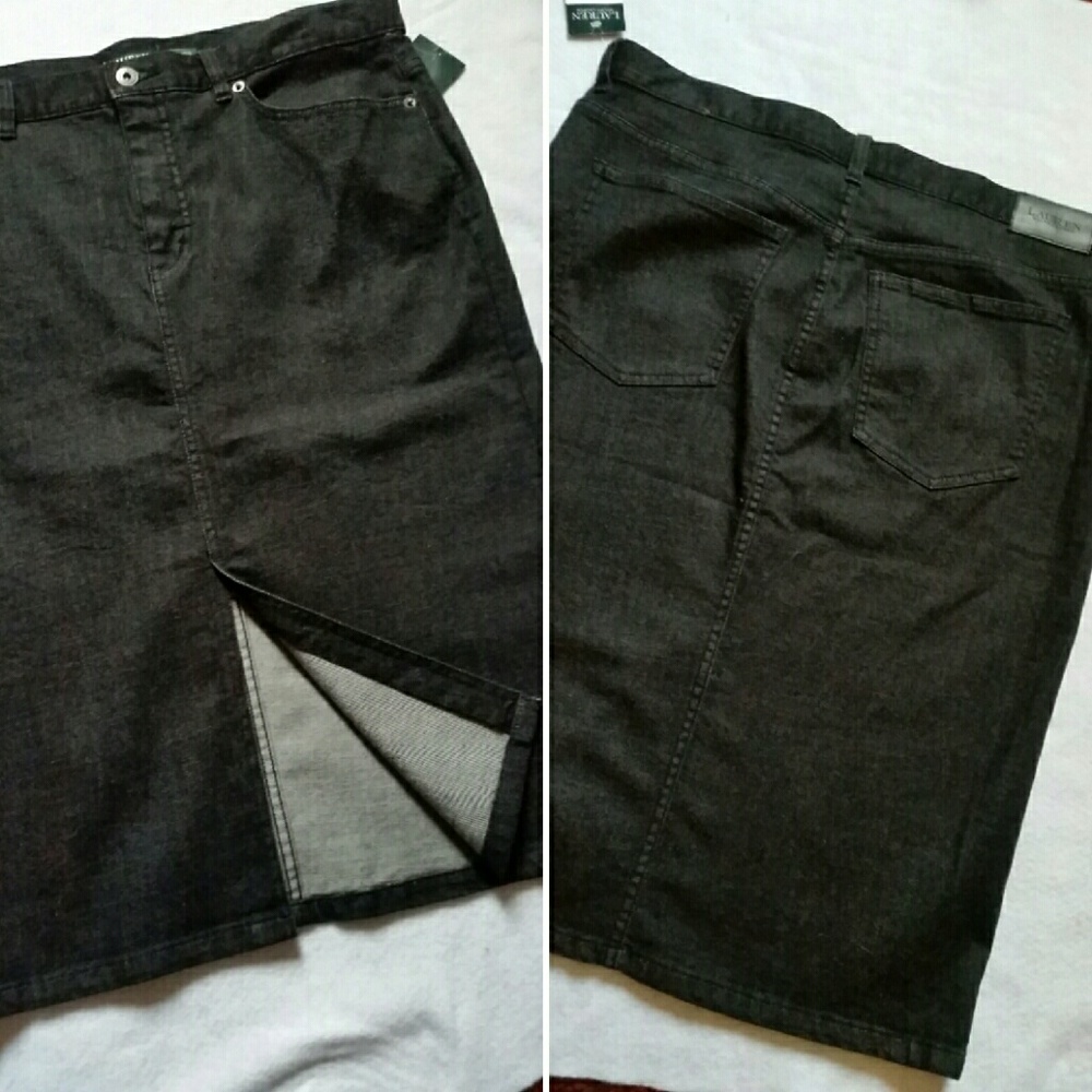 Lauren Ralph Lauren Black Pencil Jean Skirt